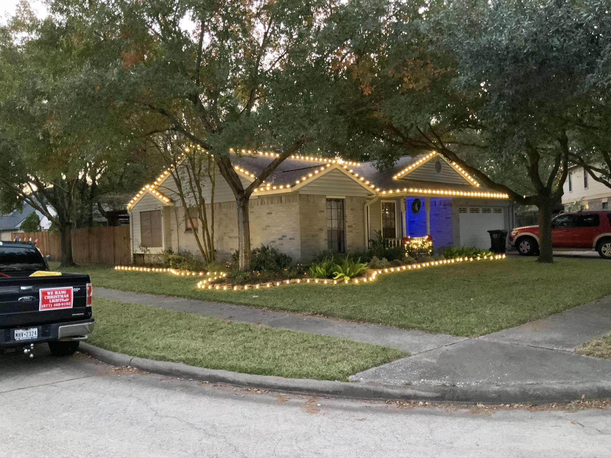 Holiday light installation in Spring Texas