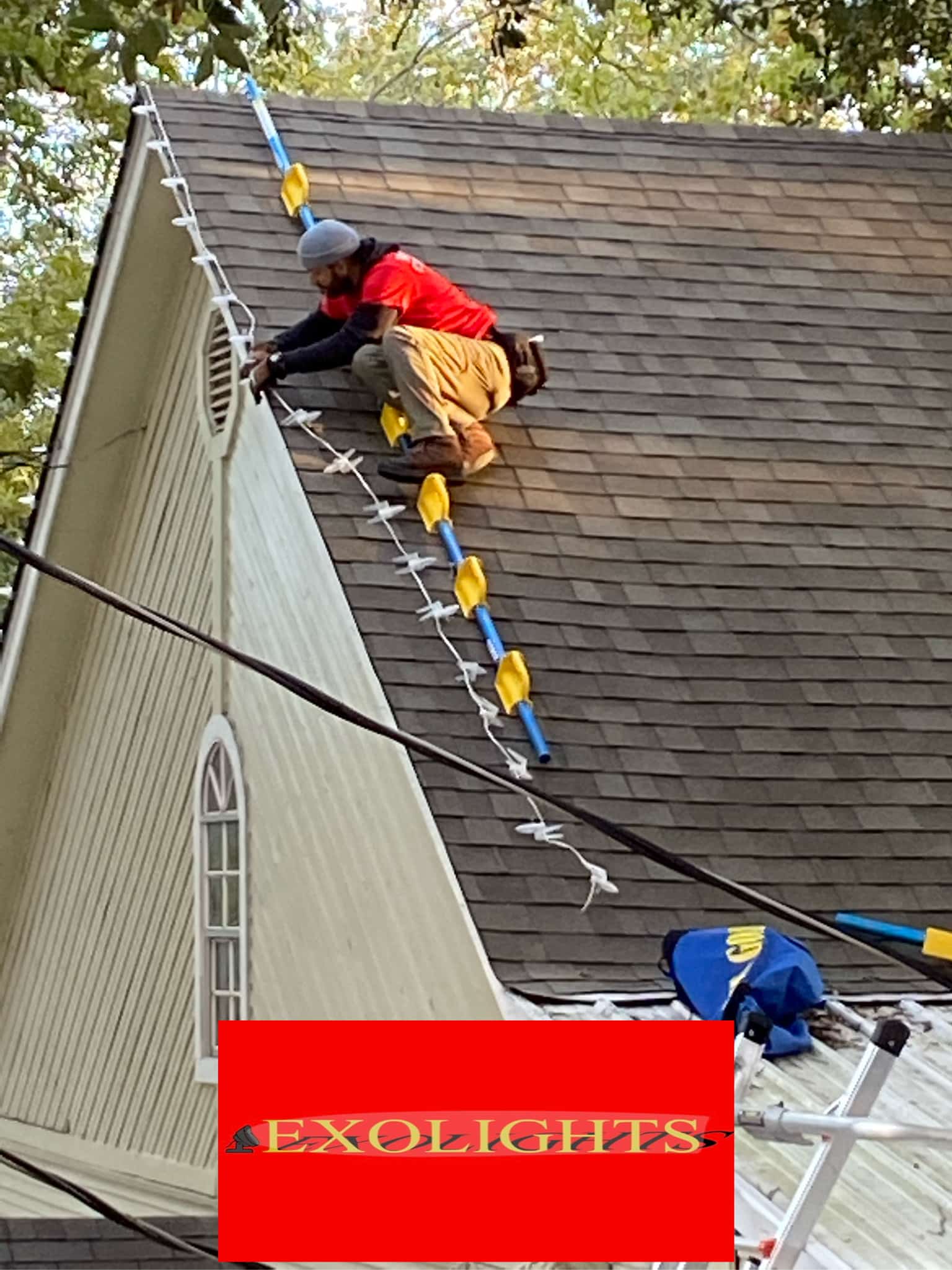 Holiday light installation in Spring Texas